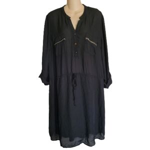 Charlotte Russe Black Roll Sleeve Pullover Dress Size Women's 2X